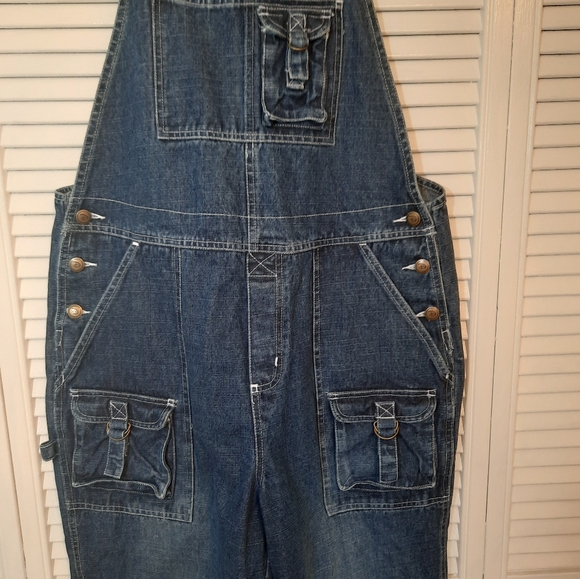 RARE vtg Disney 100% cotton denim bib overalls sz LG *U - Picture 8 of 11